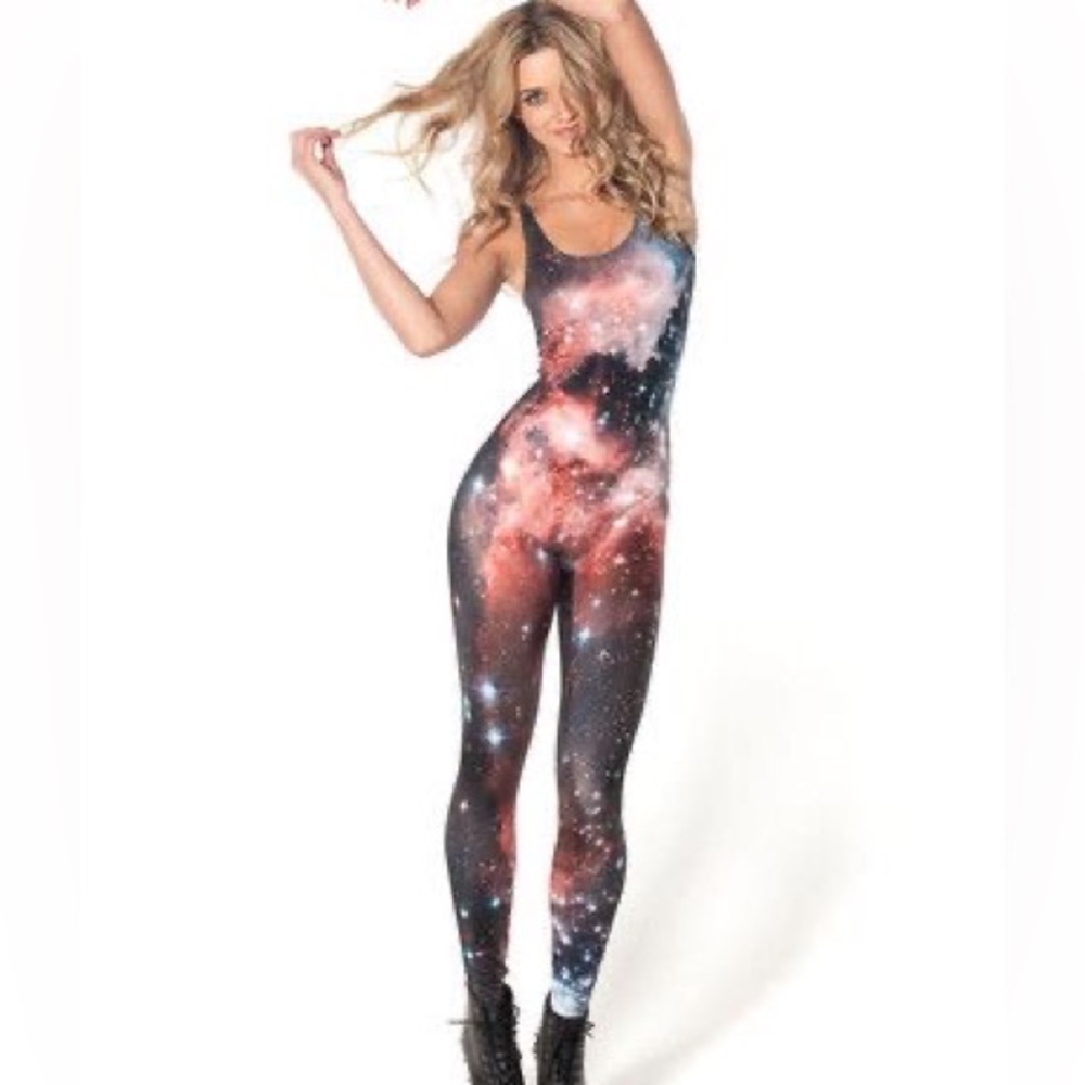 Black Milk Clothing Galaxy Red Catsuit size L
